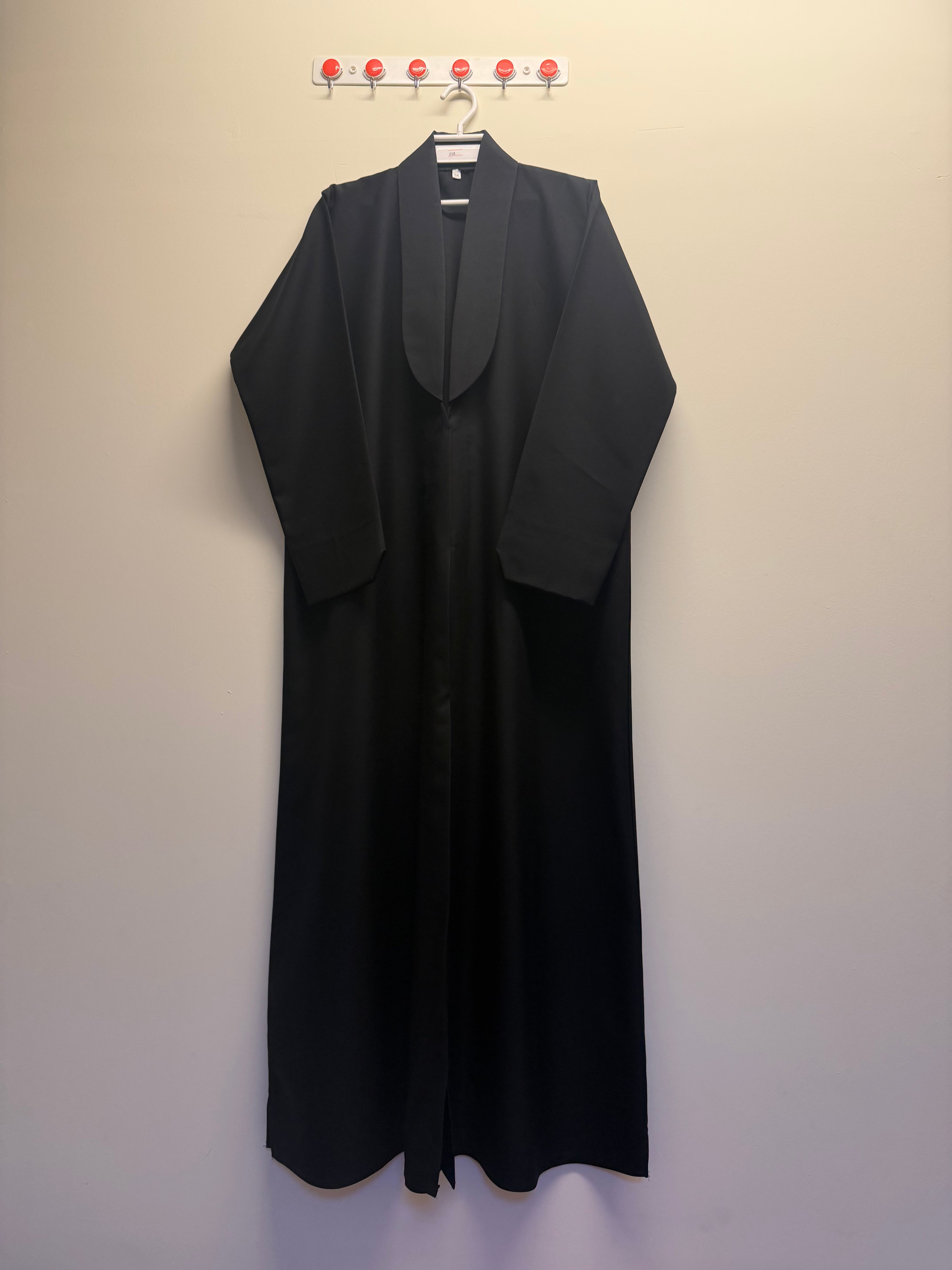 Grey Pinstripe Long Coat Abaya
