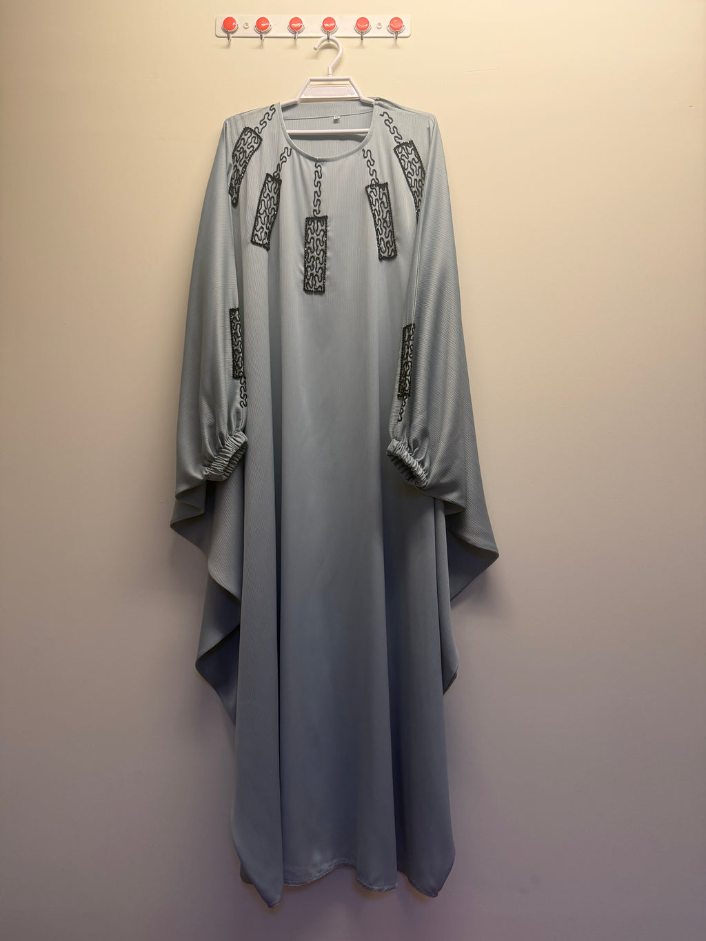 Light Grey Embellished Abaya
