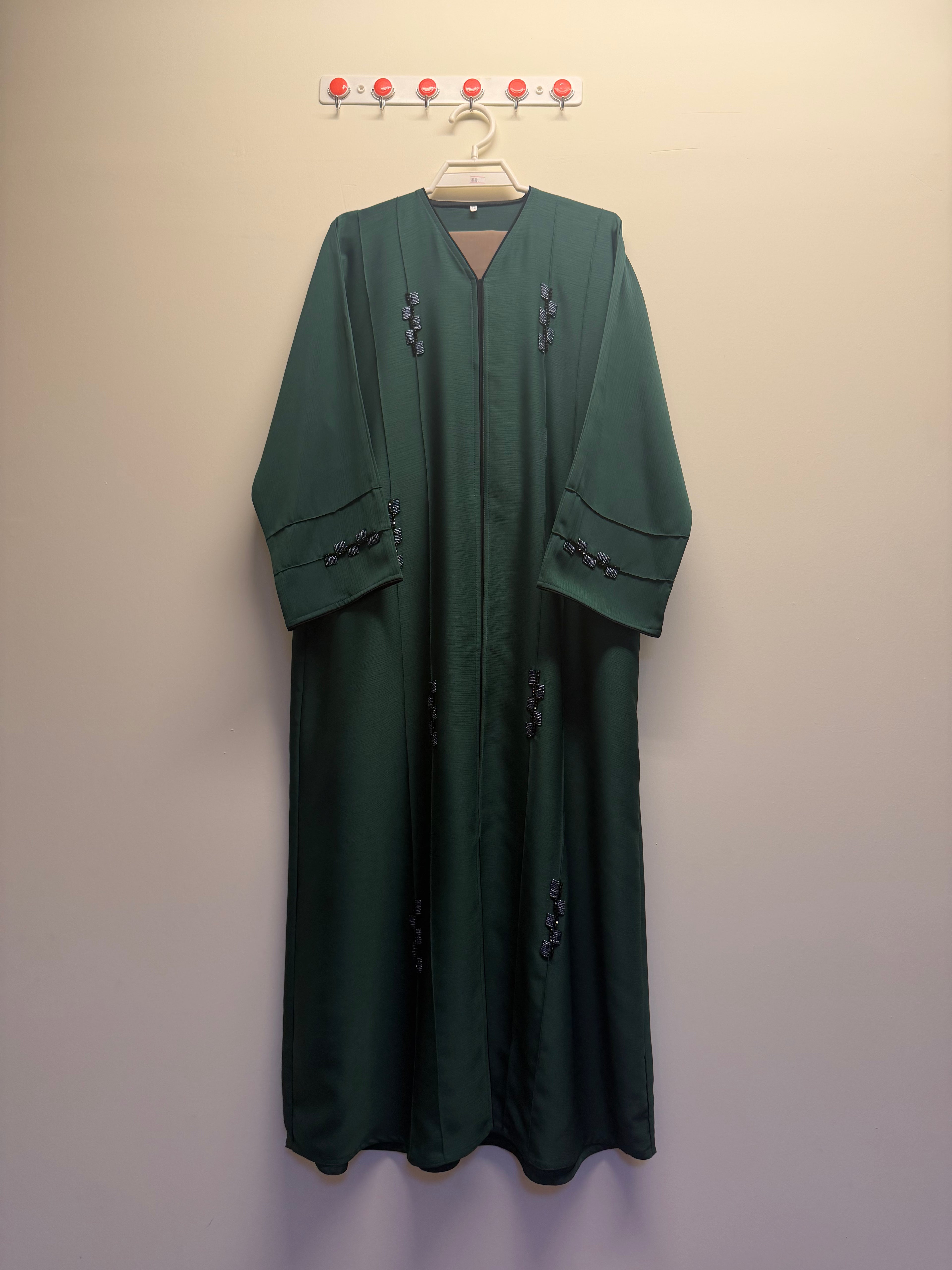 Embellished Open Front Abaya
