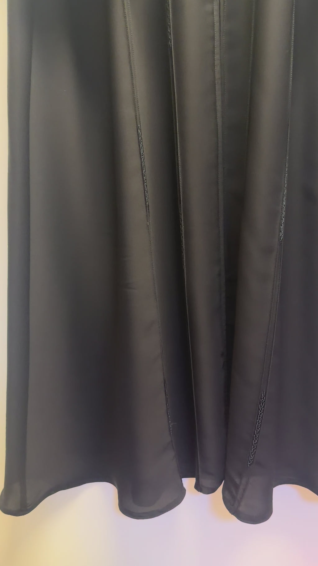 Grey Pinstripe Long Coat Abaya