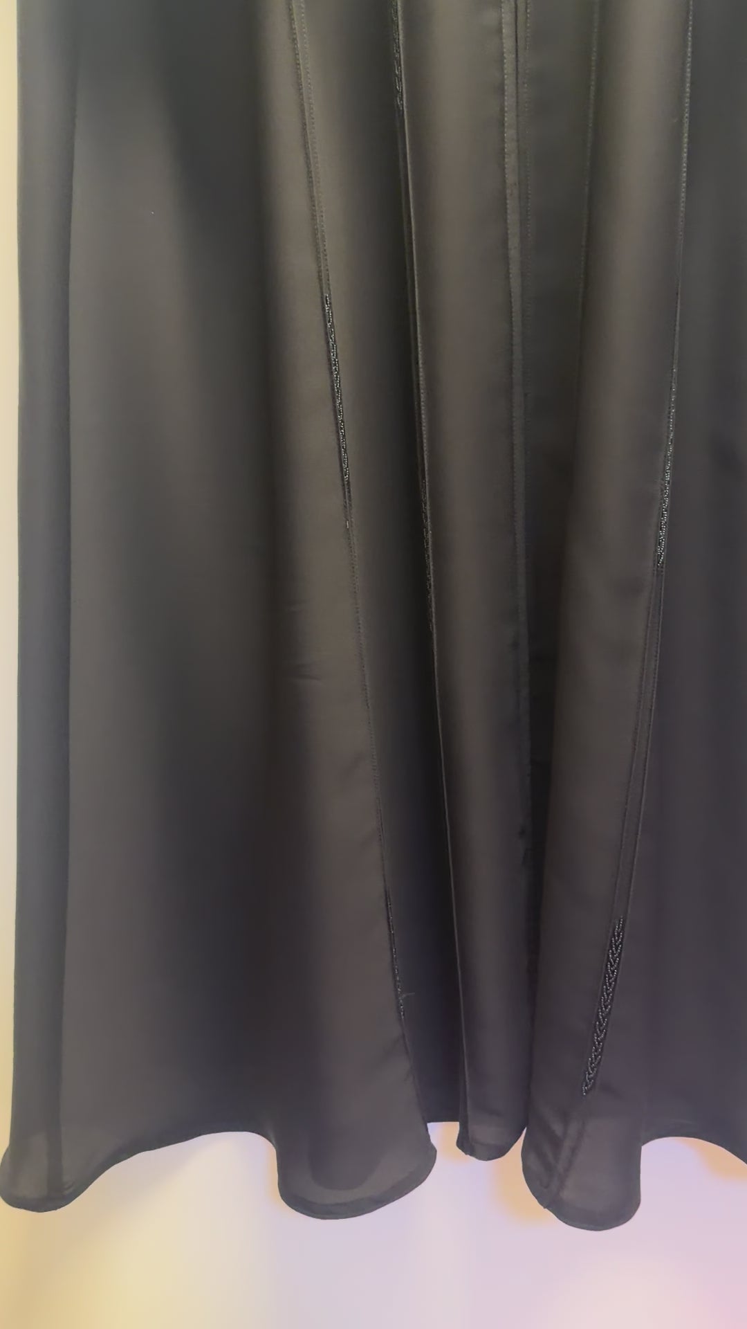 Grey Pinstripe Long Coat Abaya