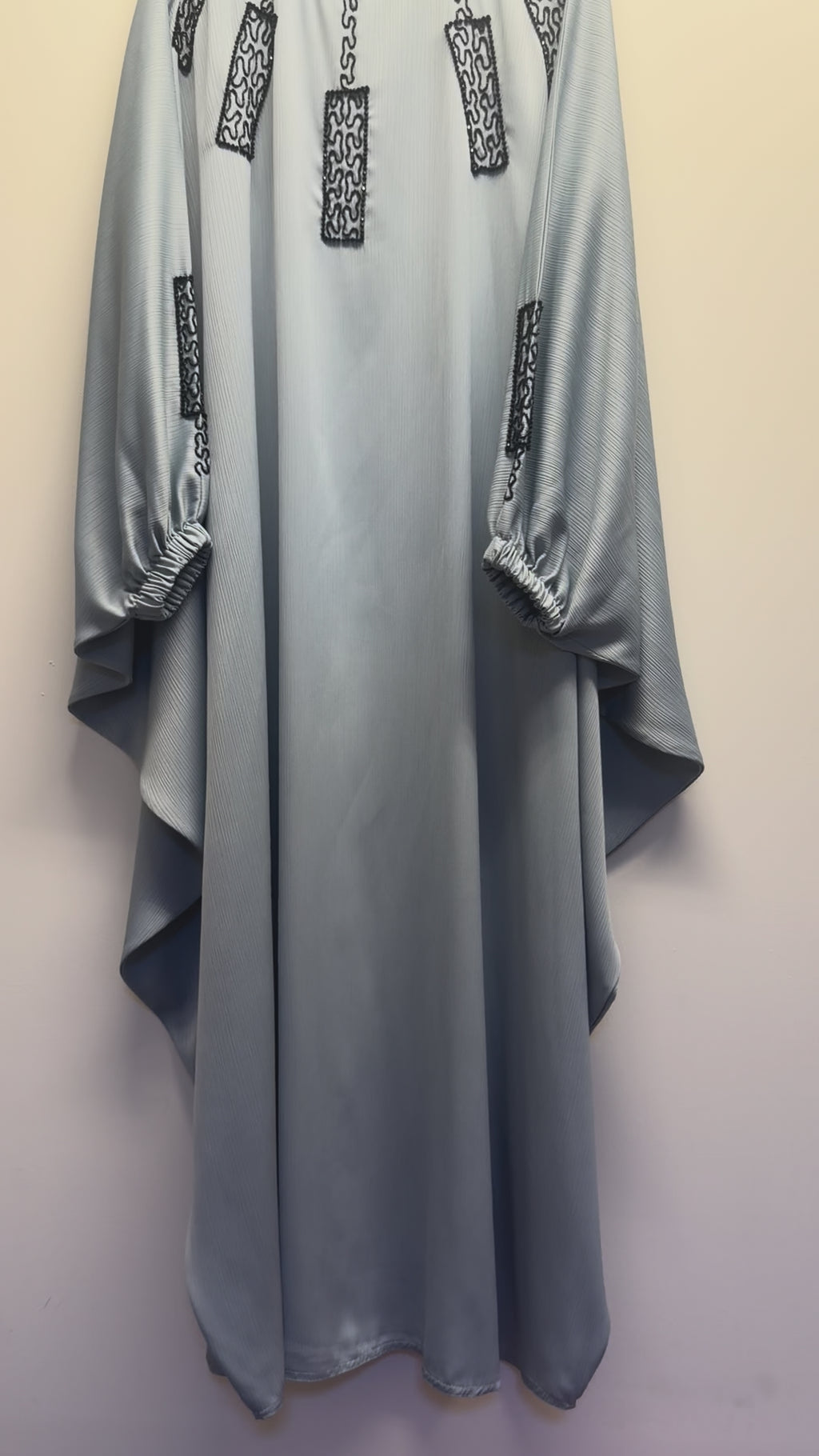Light Grey Embellished Abaya
