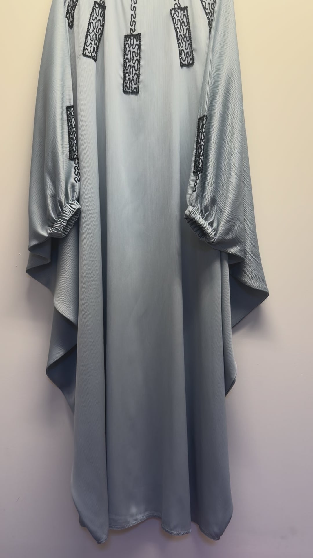 Light Grey Embellished Abaya