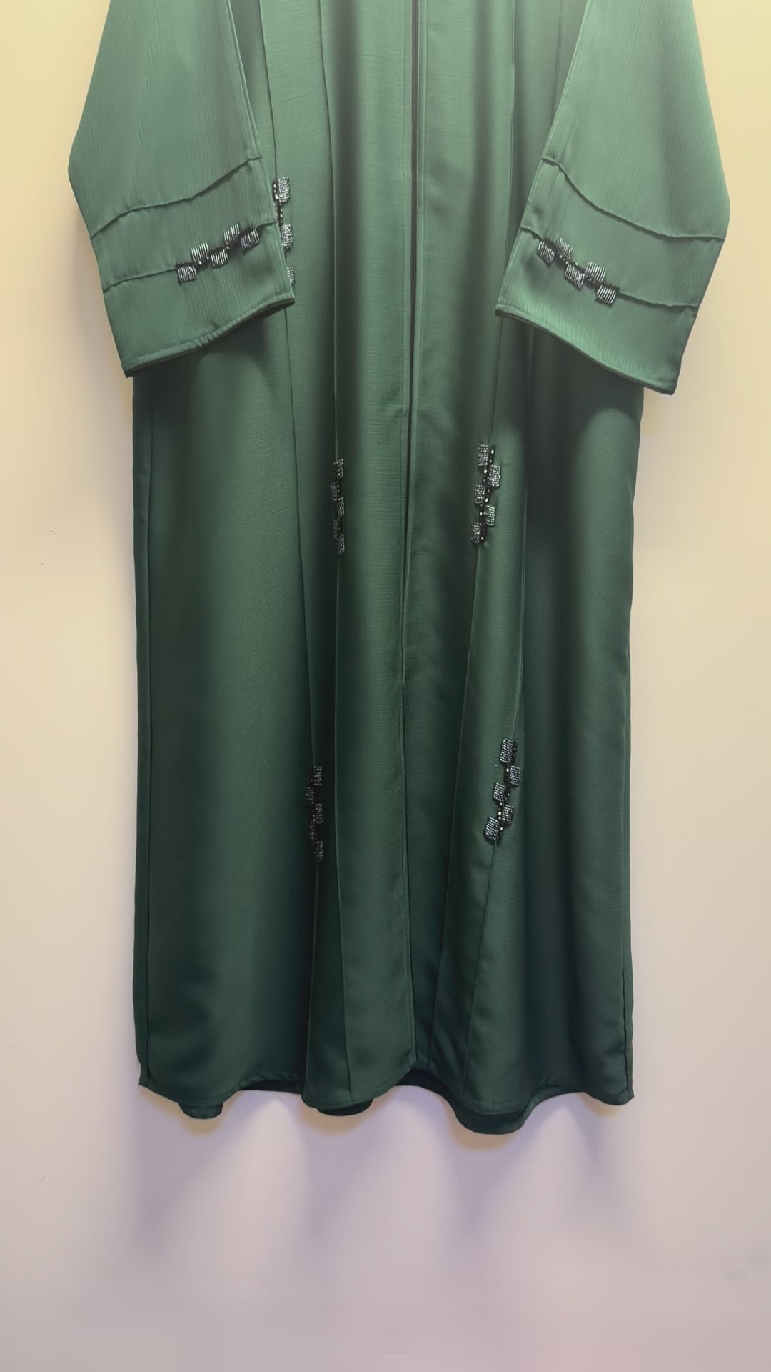 Embellished Open Front Abaya